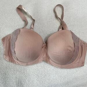Simply Emma Bra Sz 44C Tan Underwire Padded Soft Removable Straps